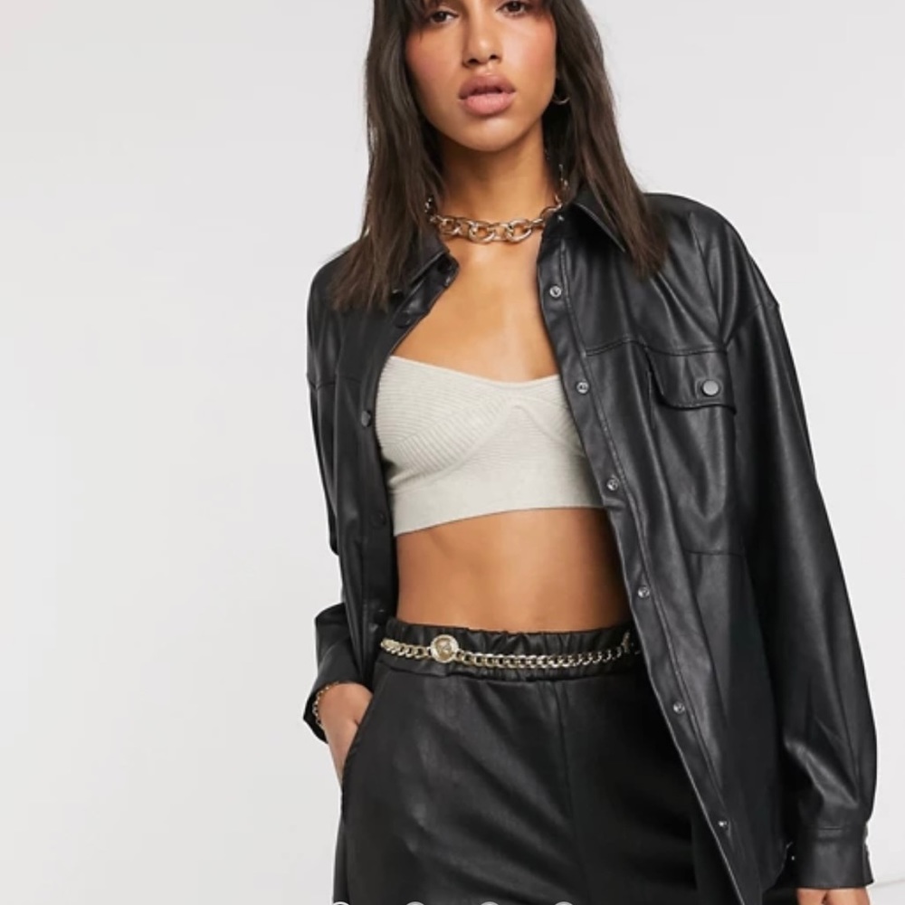 ASOS oversized leather shirt